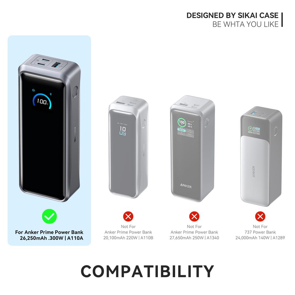 SIKAI Silicone Case for Anker 300w 26250Mah Powerbank Shockproof Cover with Precise Cutouts