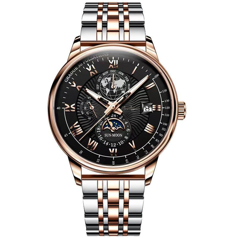 POEDAGAR Chronograph Watch Men 908 High Quality Leather Bracelet Wristwatches Charming Slim Mens Watches Relogio Masculino Gifts