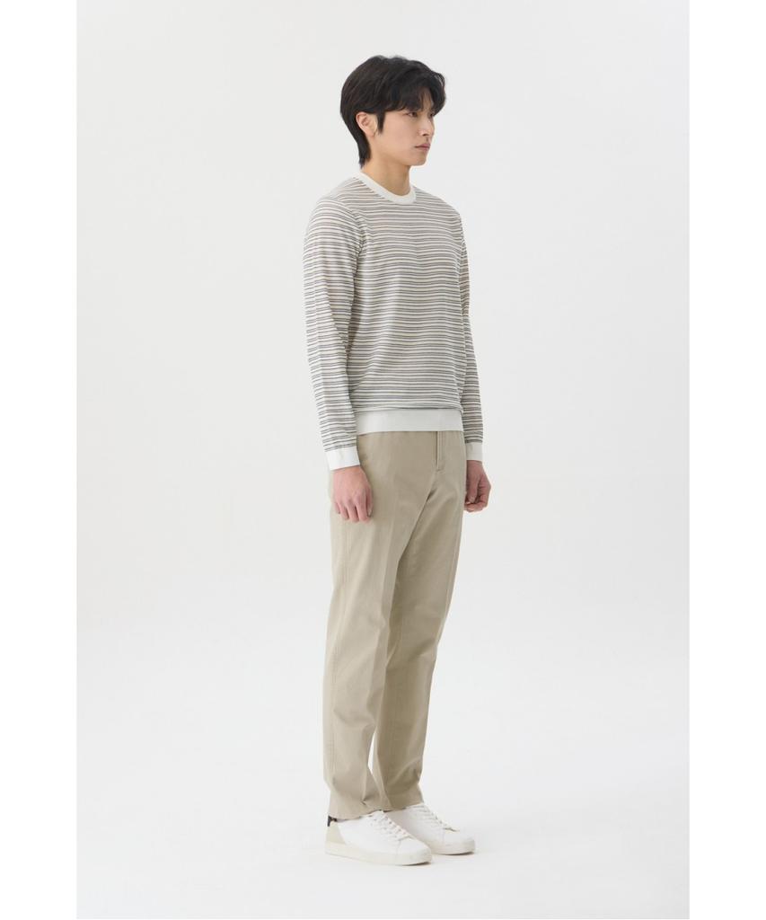 BRENTWOOD [Washable] Modern Striped Round Neck Sweater Brwas26251Whx