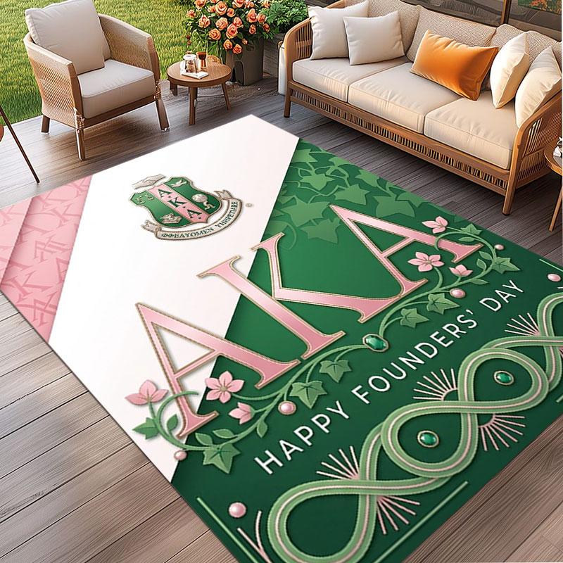 Alpha Kappa Alpha Print Rug, Washable Floor Carpet, For Entryway Dorm Laundry Room Office Study, Home Decor Birthday Christmas Gift