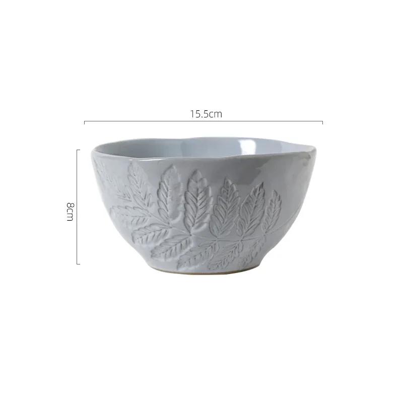 Креативная рельефная керамическая тарелка Модные новые однотонные обеденные тарелки Вкусные блюда Суповые миски Уникальная бытовая посуда