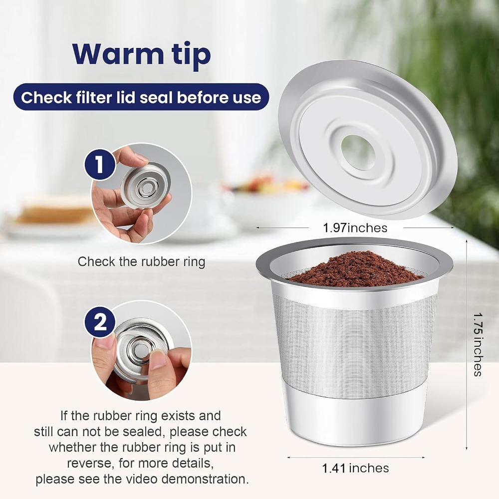 Многоразовый фильтр K-Cup из нержавеющей стали - Совместим с кофеварками Keurig 1.0 и Ninja, Экологичный для домашнего/офисного ежедневного использования YJKJ-Ninja01
