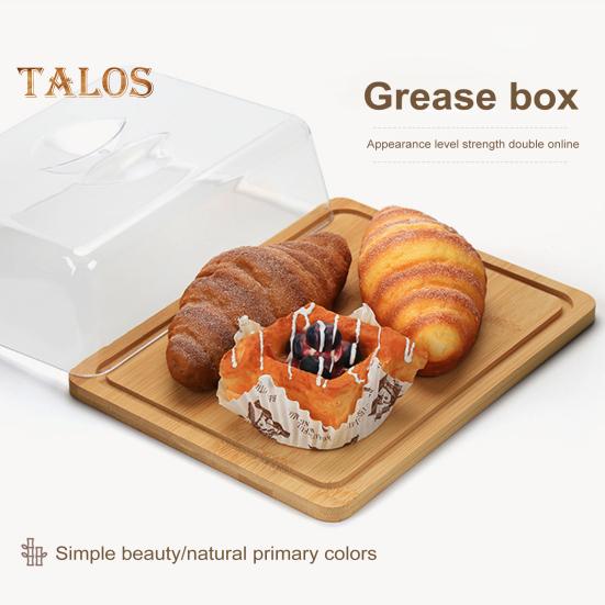 Бамбуковая масленка с крышкой, поднос для торта, большой держатель для мини-тортов, кухонный контейнер для хранения, коробка, сырная доска, тарелки для масла