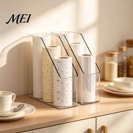 Hair Accessory Storage Case Kitchen Cling Film Organizer, Space Saving Durable Box, Large Horizontal Desk Organizer Capacity Vertical Bin, for