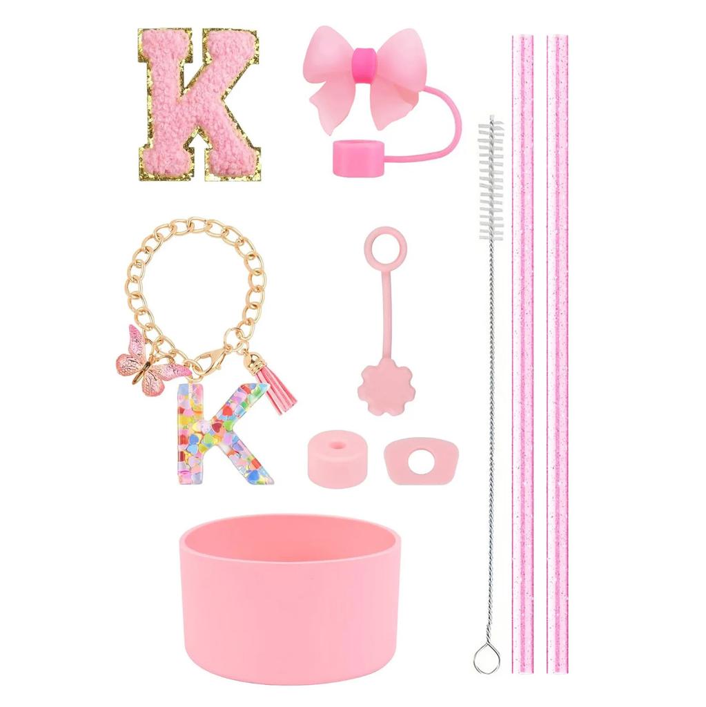 Набор из 10 аксессуаров для стакана Stanley 30 унций 40 унций: крышка для соломинки, крышка, чехол, стоппер от проливания, брелок с буквой, наклейка