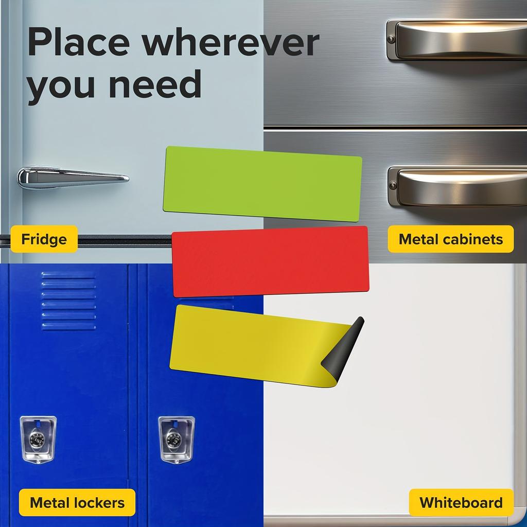 54 шт. Цветные магнитные этикетки Письменные бирки для белой доски Холодильник Офис Гараж Холодильник Шкафчик Организация Полок Магнит на холодильник