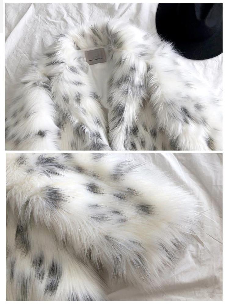 Пальто из искусственного меха Женская куртка из искусственного лисьего меха с длинным рукавом