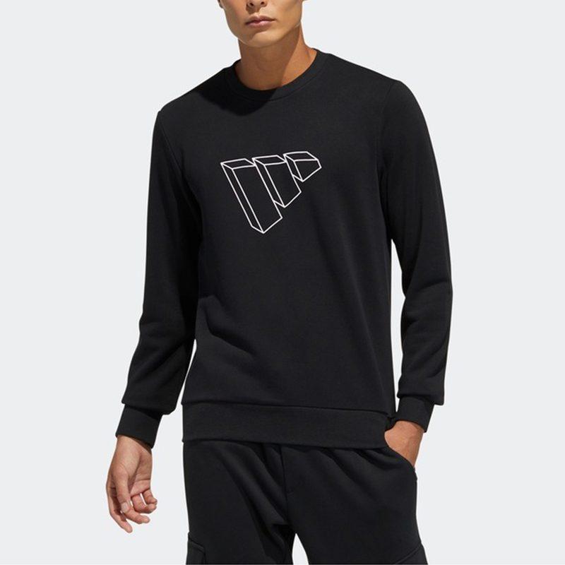 adidas Толстовки Мужские Черные С Круглым Вырезом Умеренная Обычная GP0987