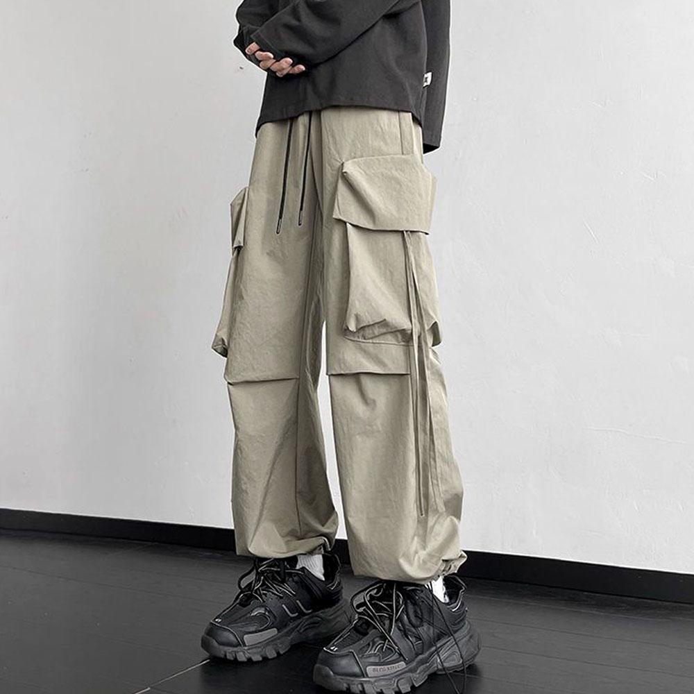 Мужские повседневные мешковатые брюки-карго Y2K с завязками в стиле Харадзюку, брюки с лентой, спортивные штаны, уличная одежда, спортивные брюки для мужчин