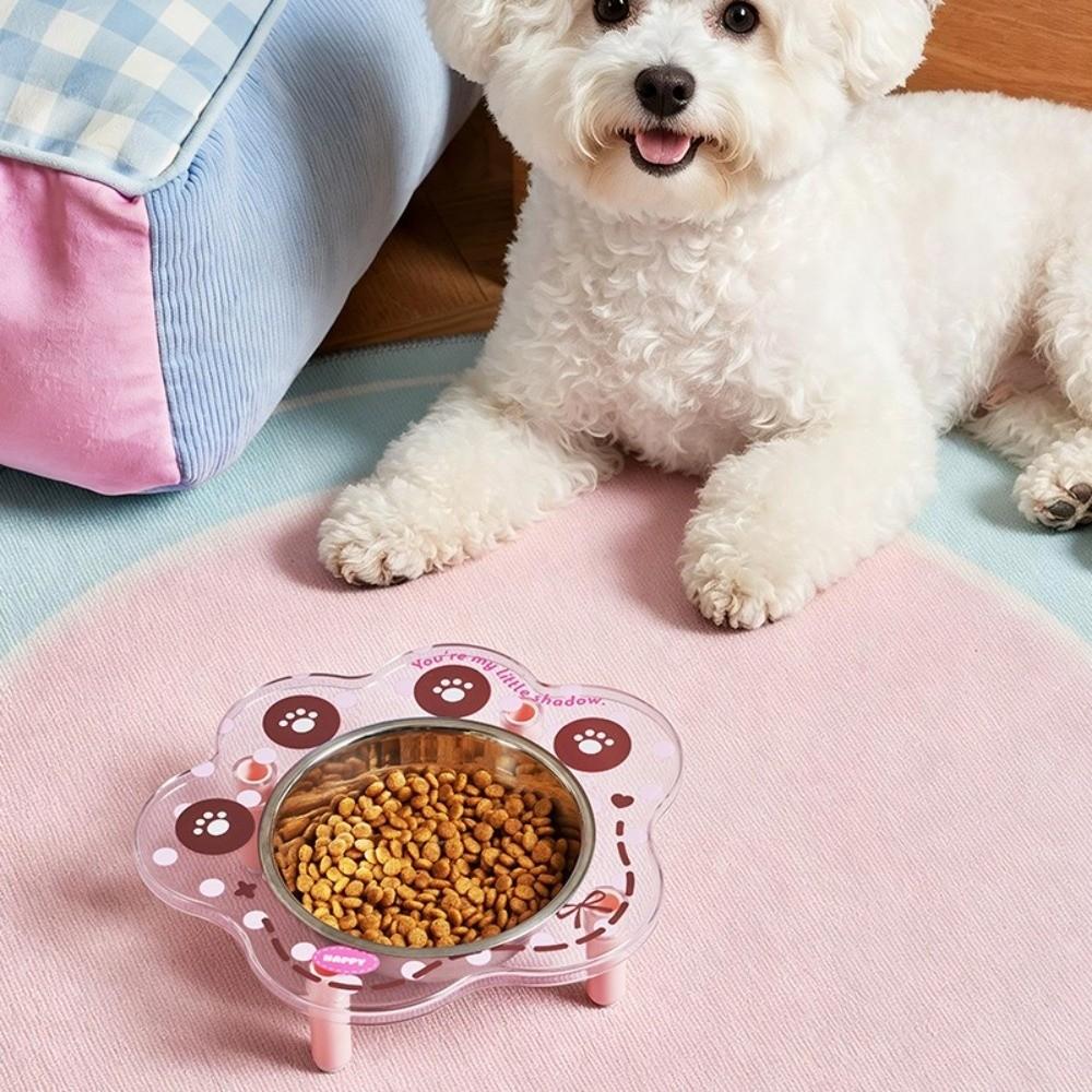 Flower Shape Pet Feeding Bowl Large Capacity Neck Protection Bowl Dog Water Bowl Indoor Use