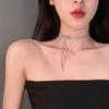 Party Trendy Chain Zircon Tassel Bow Woman Clavicle Choker Korean Necklace Neck Jewelry Crystal
