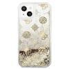 Etui do iPhone 13 mini Guess Peony Liquid Glitter Złote