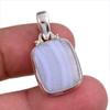Подвеска из натурального голубого кружевного агата, выполненная вручную из цельного серебра 925 пробы, 1,25 дюйма, W1F95