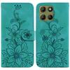 For Motorola Moto G15 4G Case Lily Flower Imprint Leather Phone Cover with Stand