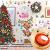 2 Sheets/Set Christmas Elk Wall Sticker Waterproof PVC Self-adhesive Home Office Living Room Holiday Cartoon Reindeer Decoration Decal