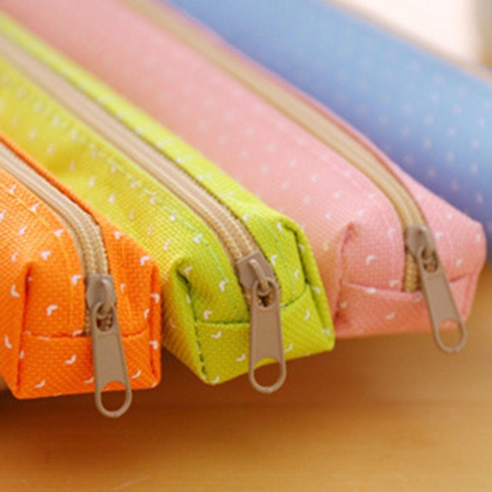 Long Strip Pencil Case Candy Color Stationery Pouch Lipstick Bag Pencil Bag Kids