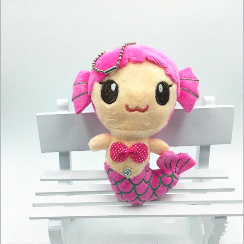 Cute Mermaid Plush Toys Bead Chain Key Bag Pendant Doll Stuffed Animal Toy for Girl Christmas Gift 12CM