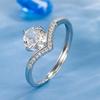 Fashion Princess Crown Zircon Open Ring Women's Wedding Ring Imitation Mozambican Diamond Ring