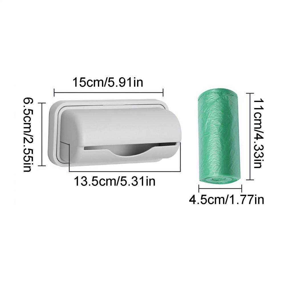 Kitchen Trash Bag Roll Holder Wall Mounted Self-Adhesive Garbage Bag Holder Garbage Film Roll Storage Box Shelf