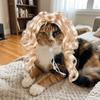 Novelty Pet Cosplay Wig Adjustable Cat Headdress Spoof Wig Funny Pet Wig  Pet Shows