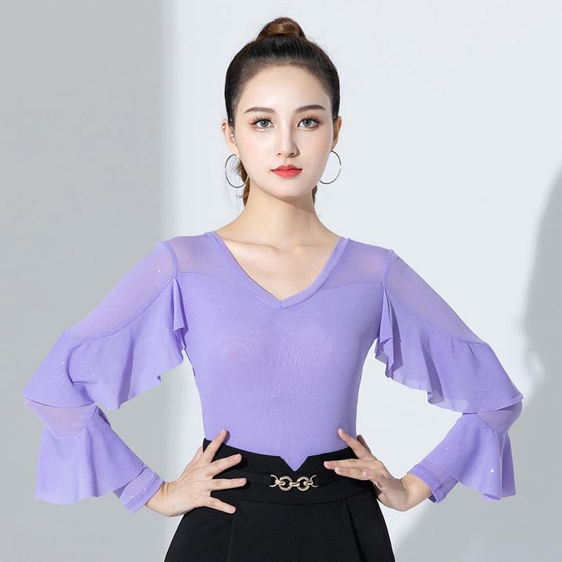 Женский комбинезон для латиноамериканских танцев с длинными рукавами - современный, национальный стандарт, одежда для выступлений на осень/зиму