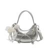 Single Purse Bow Shoulder Crossbody Bag With Pearl Pendant For Fashion Daily