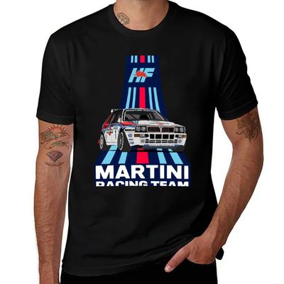 Футболка Lancia delta HF полоски Martini футболки для мужчины упаковка белая футболка для мужчины 100 процентов хлопок футболка