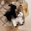 Lifelike Goat Plush Toys Pendant White Black Sheep Doll Simulation Goat Stuffed Toys Animal Doll Key Ring Bag Car Decor Gifts