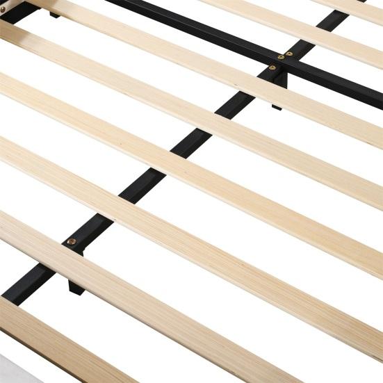 Toddler Bed Solid Construction High Durability Strong Load Bearing Sturdy Legs Kids Easy to Assemble Modern Upholstered Single Crib for Home