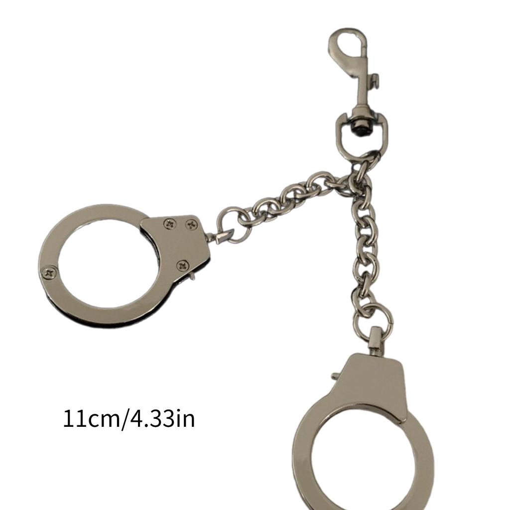 Fashionable Keychain Handcuff Pendant Keyring Decorative Key Holder Punk Key Hanger Pants Chains for Hip Hop Lovers
