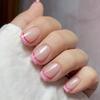 Rose Press On Nail Almond Fake Nail Glossy Stick On Nail Full Cover False Nail Acrylic Glues On Nail for Womens Girls