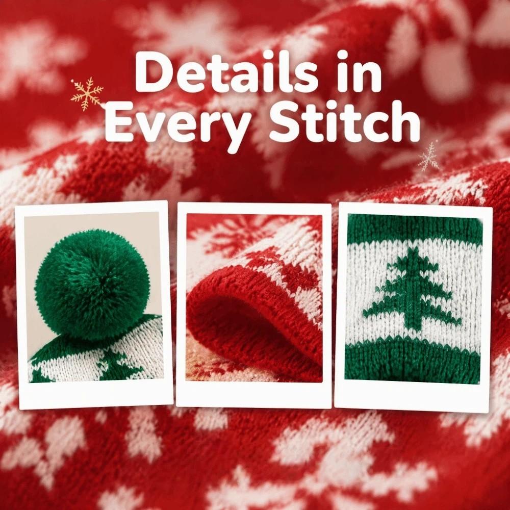 Green Red Pet Dress Up Set Adjustable Pet Knitted Suit Xmas Pet Costume