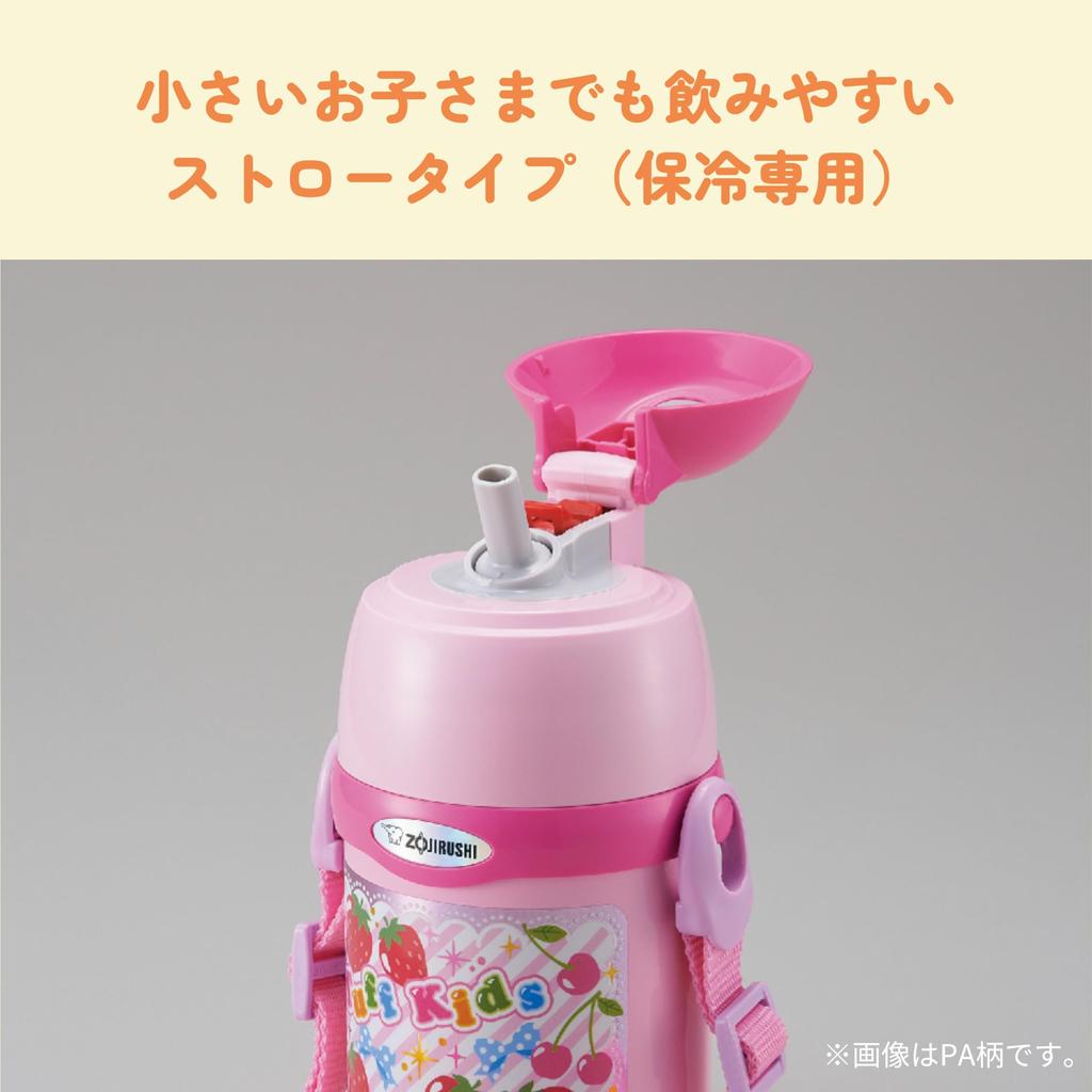 Бутылка для воды ZOJIRUSHI из нержавеющей стали, спортивная бутылка для детей, 2-сторонняя, с трубочкой и чашкой, 450 мл, розовая, SC-ZT45-PA