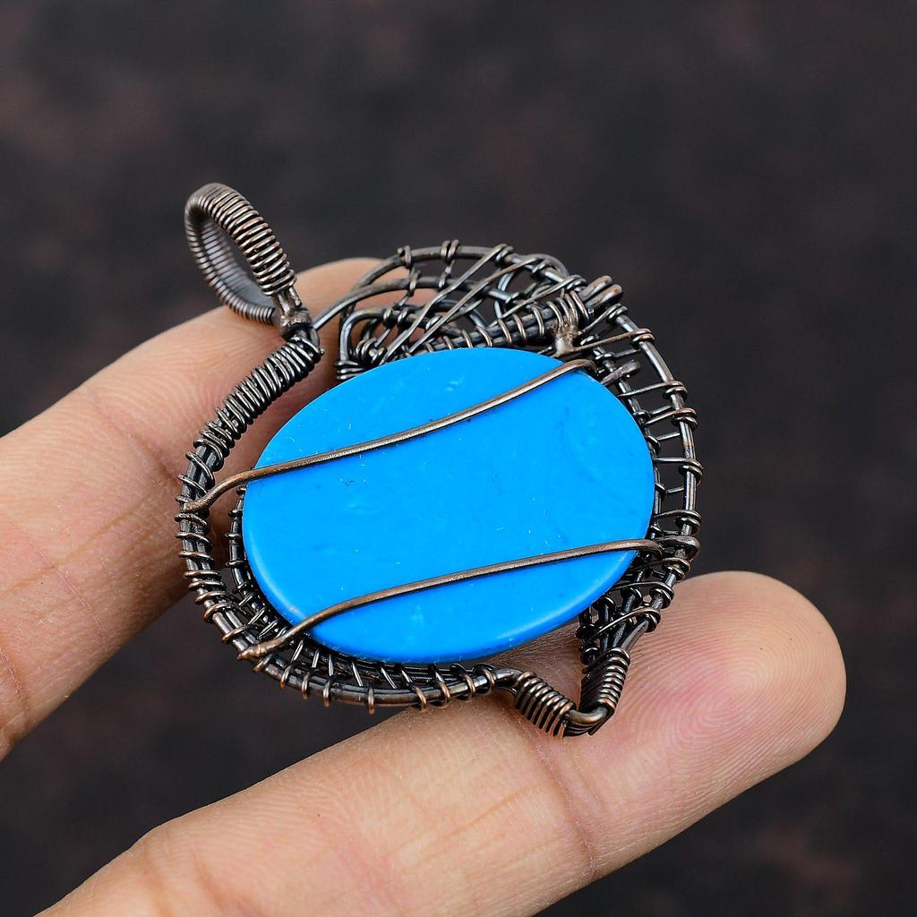 Спящая красавица бирюзовый кулон медная проволока обернутый кулон ручной работы проволочные украшения натуральный драгоценный камень кулон медные украшения для подарка