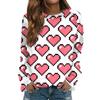 Женская модная повседневная толстовка с длинным рукавом и принтом на День святого Валентина и круглым вырезом