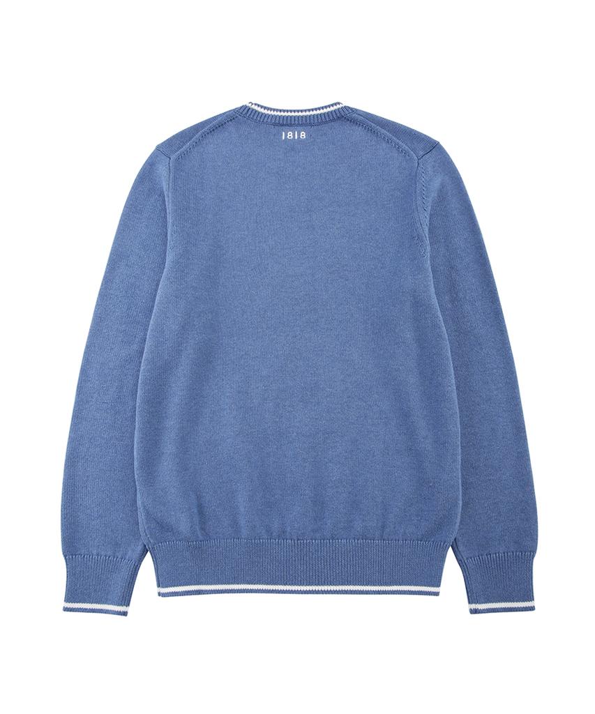 Свитшот BROOKS BROTHERS с круглым вырезом из хлопка 'Cotton Archive' с изображением парусника (синий) (Bbwrmm8197Mes)