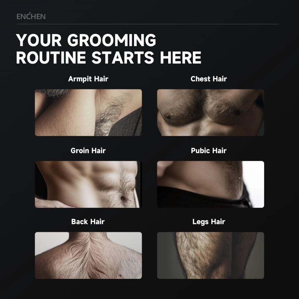 Xiaomi Электрический триммер для волос на теле ENCHEN Spark 2, бритва с безопасными для кожи лезвиями