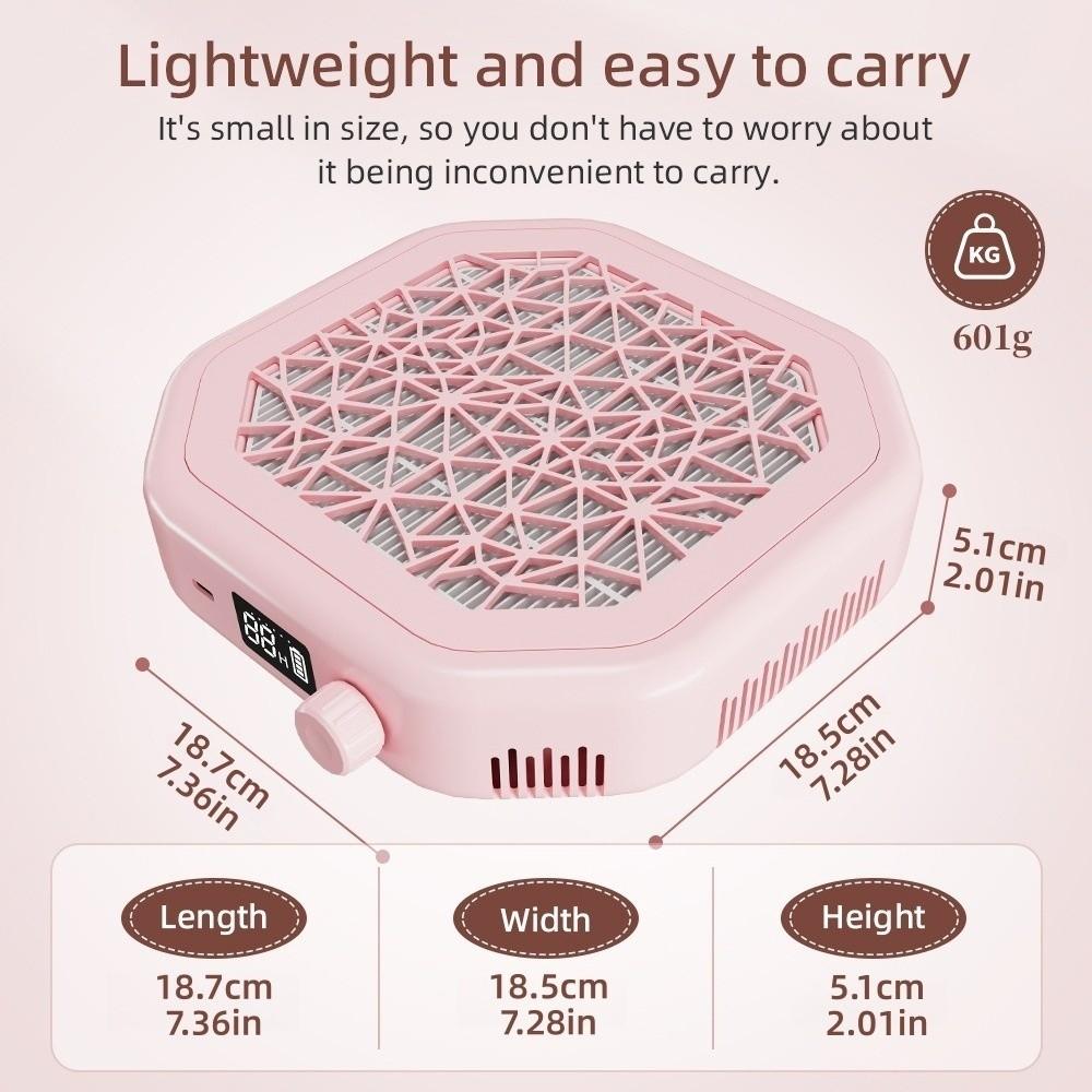 Reusable Filter Nail Dust Collector High Efficiency Cordless Portable Dust Suction  Home Nail Care