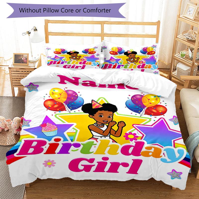3pcs Custom Name Gracie's Corner Bedding Set Duvet Cover Closure Includes 1 Duvet Cover & 2 Pillowcases, Soft and Comfortable for All Seasons.