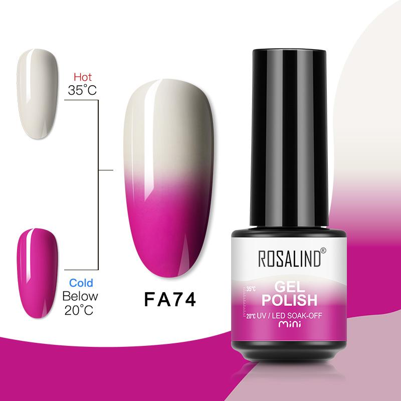 ROSALIND MINI 7 мл гель-лак для ногтей с вспышкой, долговечная основа «кошачий глаз», матовое верхнее покрытие, УФ-светодиод для дизайна ногтей