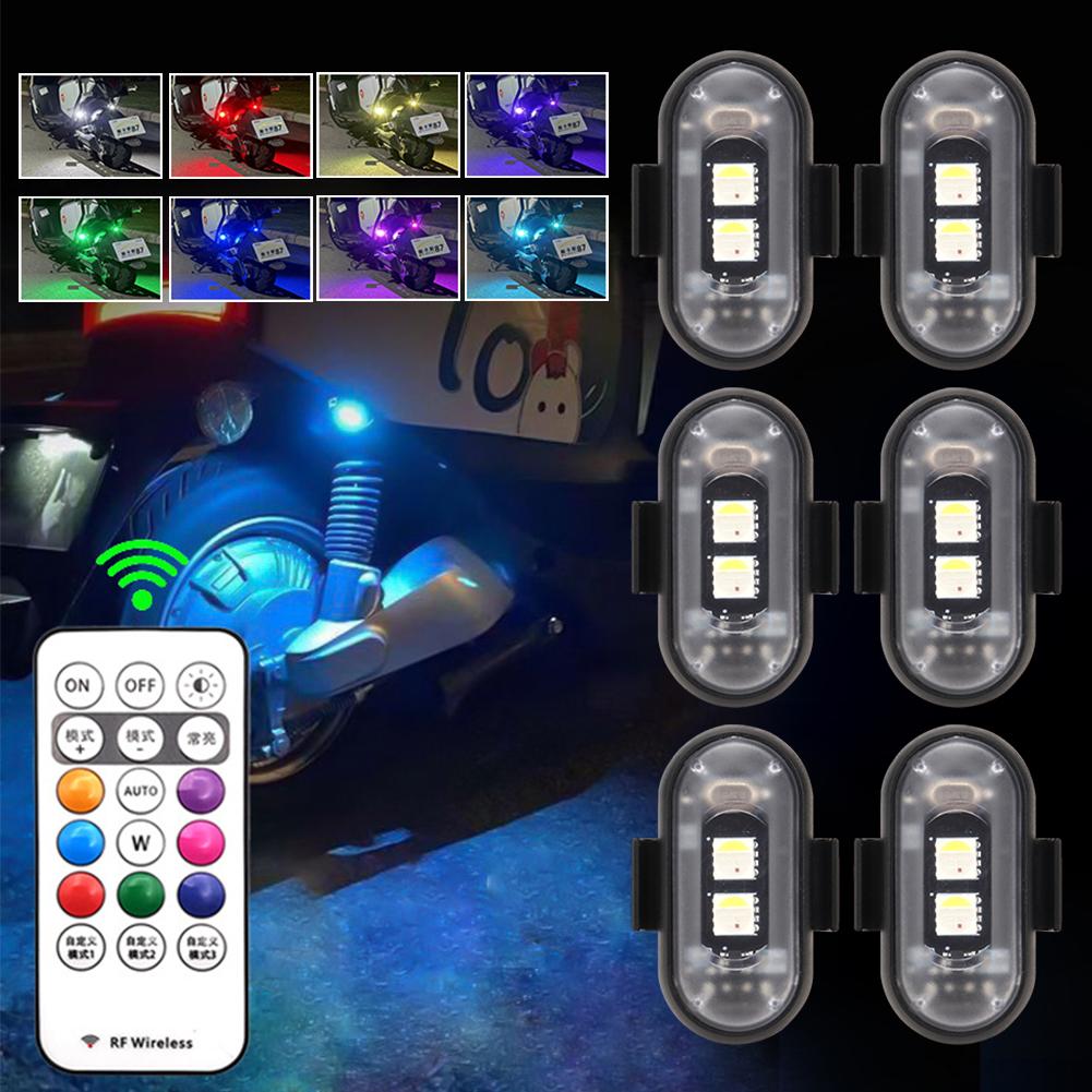 Автомобиль Мотоцикл RGB Светодиодные Стробоскопы 8 Цветов Светодиодные Вспышки Положение Беспроводной Свет Самолет Самолет Вертолет Предупреждающие Огни