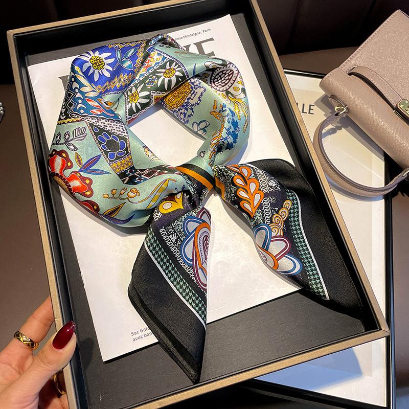 100% натуральный шелковый квадратный шарф женский бандана платок шарфы шали квадратный ворот фуляр накидки cachecol femme schals bufanda