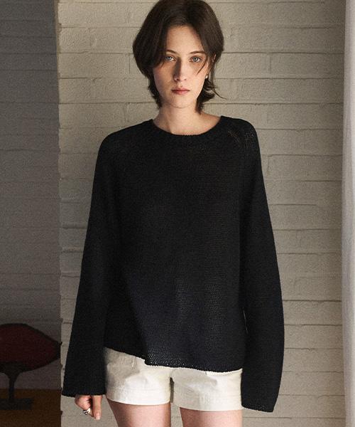 ANGELO BIANCO Natural Flow Paper Knit_Black