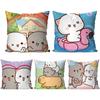 Мультяшный принт кота Декоративная наволочка Постельное белье Домашний декор Подушка Наволочка