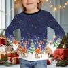 Kids Crew Neck Long Sleeve T‑Shirt, Christmas Reindeer 3D Print Casual Loose Halloween Party Daily Wear Tops for Children