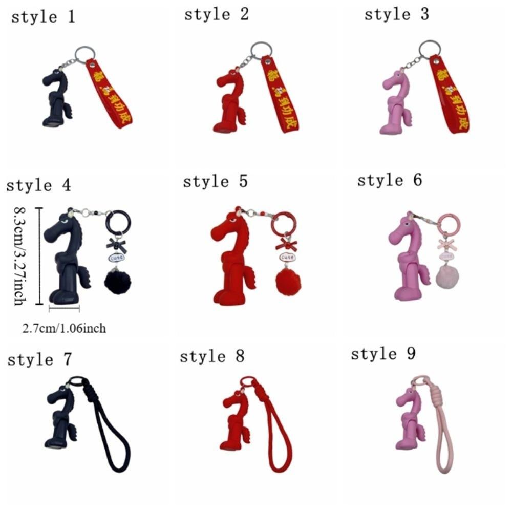 Lucky Mascot New Year Pendant Chinese Style Zodiac Key Ring Mobile Phone Chain New Year Festival