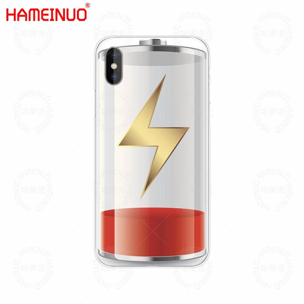 Hameinuo Забавный прозрачный чехол для мобильного телефона с жизненным циклом батареи для iphone X 8 7 6 4 4S 5 5S SE 5c 6s plus