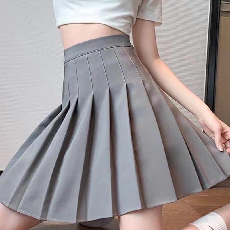 Коричневая юбка, женская летняя одежда, женская высокая талия, Harajuku, черная мини-плиссированная юбка в корейском стиле для школьной формы