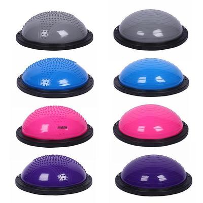 Полусфера для баланса для йоги: Утолщенный, Взрывобезопасный Фитнес-мяч для Пилатеса с Полосатым Волновым Дизайном.