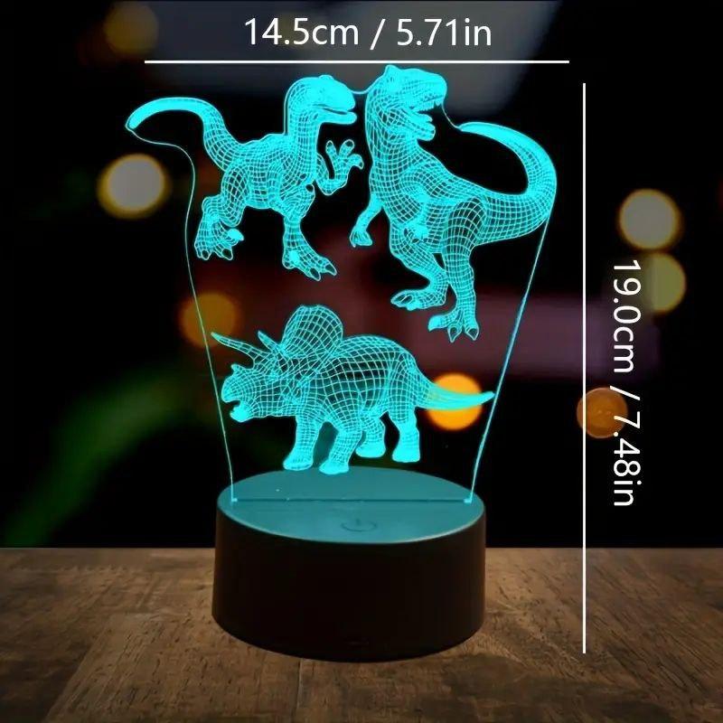 Night Light Lamp Dinosaur 3D Lamp Acrylic Night Light Decorative Decorations 19cm
